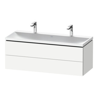 Duravit Ensemble mobilier L-Cube 120x48x48 cm, 2 portes HL, 2 tiroirs, blanc mat