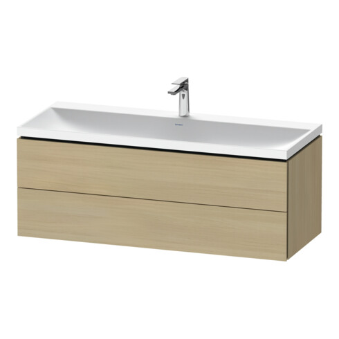 Duravit Ensemble mobilier L-Cube 120x48x48 cm, avec robinet, chêne médium, 2 tiroirs