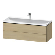 Duravit Ensemble mobilier L-Cube 120x48x48 cm, avec robinet, chêne médium, 2 tiroirs