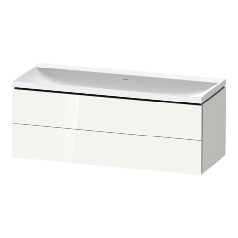Duravit Ensemble mobilier L-Cube 120x48x48 cm, sans robinet, blanc brillant, 2 tiroirs