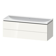 Duravit Ensemble mobilier L-Cube 120x48x48 cm, sans robinet, blanc brillant, 2 tiroirs