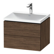 Duravit Ensemble mobilier L-Cube 60x48x48 cm, avec HL, noyer foncé, 2 tiroirs