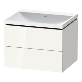 Duravit Ensemble mobilier L-Cube 60x48x48 cm, sans robinet, blanc brillant, 2 tiroirs