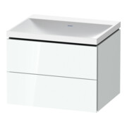 Duravit Ensemble mobilier L-Cube 60x48x48 cm, sans robinet, blanc brillant, 2 tiroirs
