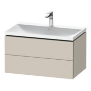 Duravit Ensemble mobilier L-Cube 80x48x48 cm, avec robinet, taupe, 2 tiroirs