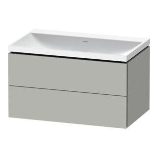 Duravit Ensemble mobilier L-Cube 80x48x48 cm, sans HL, gris béton, 2 tiroirs