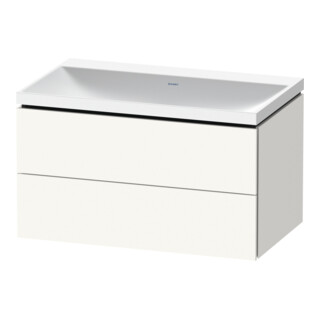 Duravit Ensemble mobilier L-Cube 80x48x48cm, sans robinet, blanc mat, 2 tiroirs