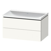 Duravit Ensemble mobilier L-Cube 80x48x48cm, sans robinet, blanc mat, 2 tiroirs
