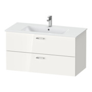Duravit Ensemble mobilier XBase 103x49 cm, WT, WTU 2 tiroirs, vis aggloméré, blanc brillant
