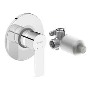 Duravit Ensemble prêt à poser Mitigeur douche encastré D-Code céramique, rond, 27 l, chrome