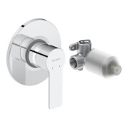 Duravit Ensemble prêt à poser Mitigeur douche encastré D-Code céramique, rond, 27 l, chrome
