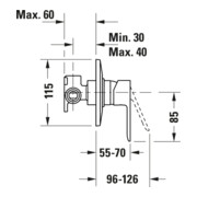 Duravit Ensemble prêt à poser Mitigeur douche encastré D-Code céramique, rond, 27 l, chrome-5