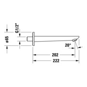 Duravit Entrée de baignoire Wave Saillie 202 mm, chrome-5