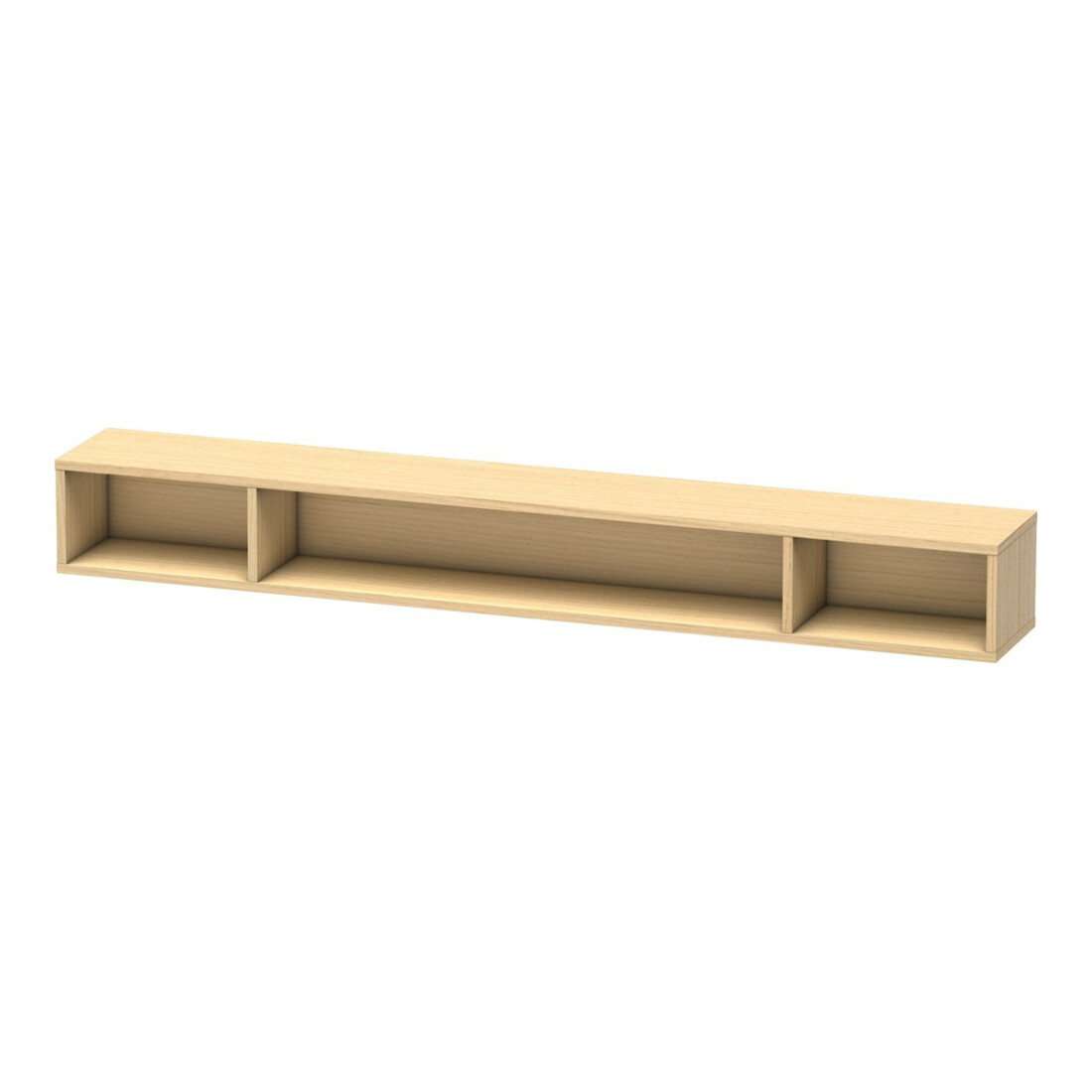 Duravit Étagère L-Cube 100x14 cm, chêne moyen, 3 compartiments, horizontale
