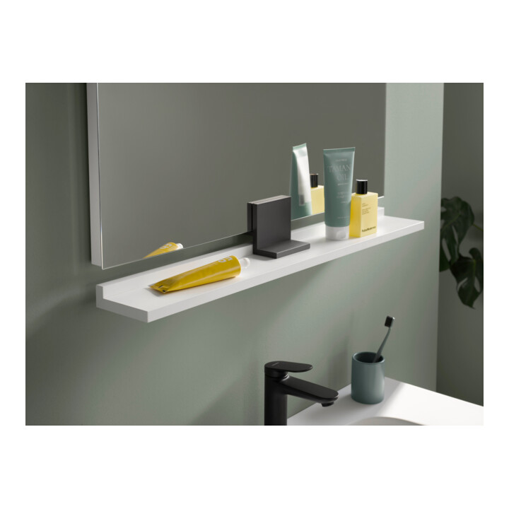 Duravit Étagère miroir Sivida 105x65x3,6 cm, blanc mat, mural, noir