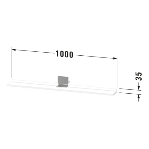 Duravit Étagère miroir Sivida 105x65x3,6 cm, vert mat, montée, chrome
