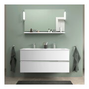 Duravit Étagère miroir Sivida 125x65x3,6 mm, blanc mat, montée, chrome-4