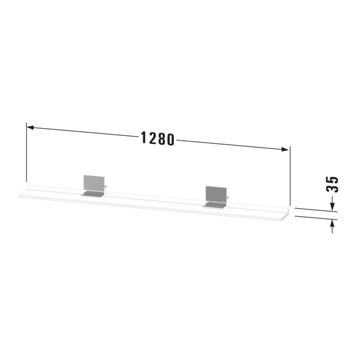 Duravit Étagère miroir Sivida 133x65x3,6 mm, graph ma, montée, chrome
