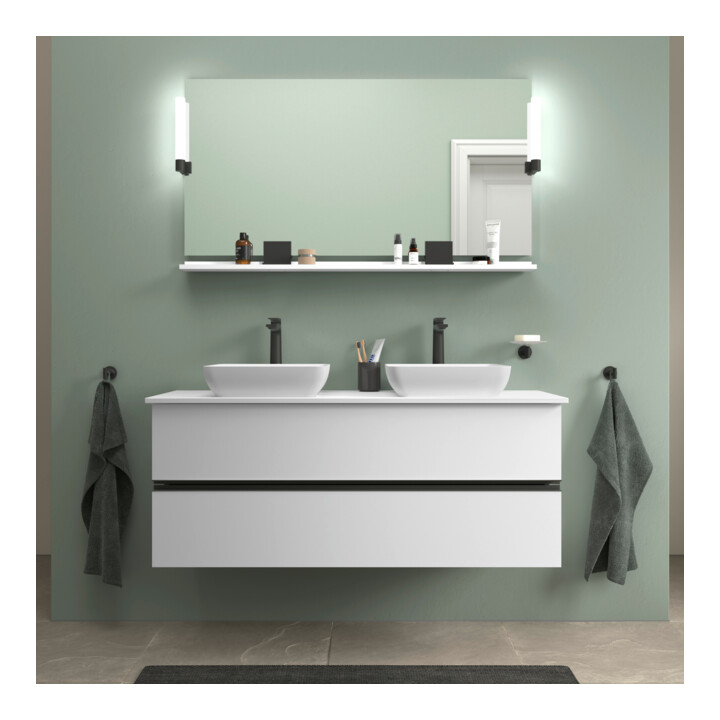 Duravit Étagère miroir Sivida 133x65x3,6mm, blanc, mat, murale, noir