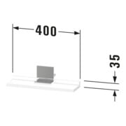Duravit Étagère miroir Sivida 45x65x3,6 cm, blanc brillant, montée, chrome-3