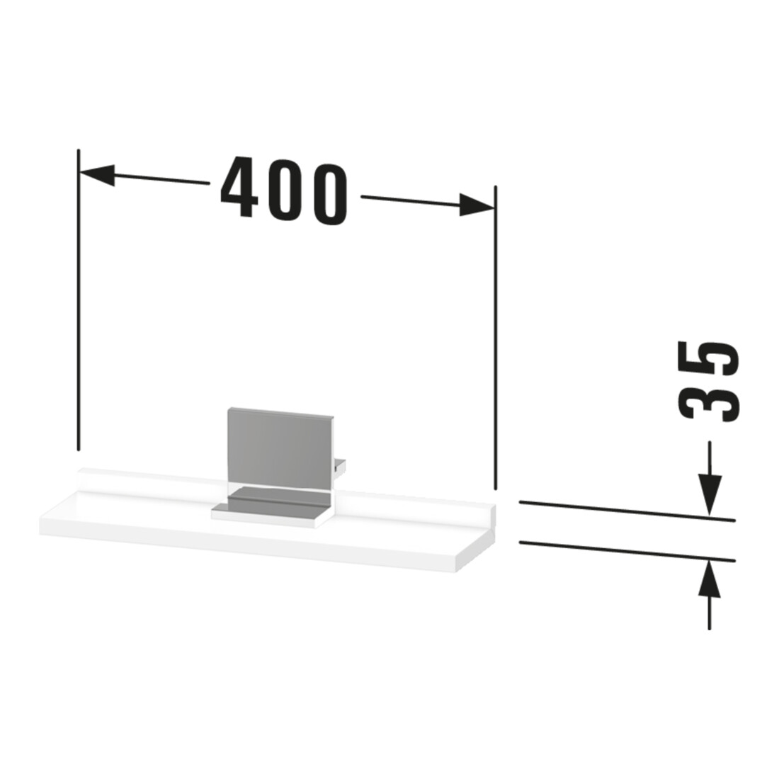 Duravit Étagère miroir Sivida 45x65x3,6 cm, blanc brillant, montée, chrome