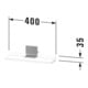 Duravit Étagère Miroir Sivida 45x65x3,6 cm, Blanc Mat, montée, chrome-3