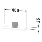 Duravit Étagère Miroir Sivida 45x65x3,6 cm, Blanc Mat, montée, chrome-3