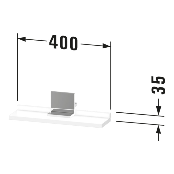 Duravit Étagère Miroir Sivida 45x65x3,6 cm, Blanc Mat, montée, chrome