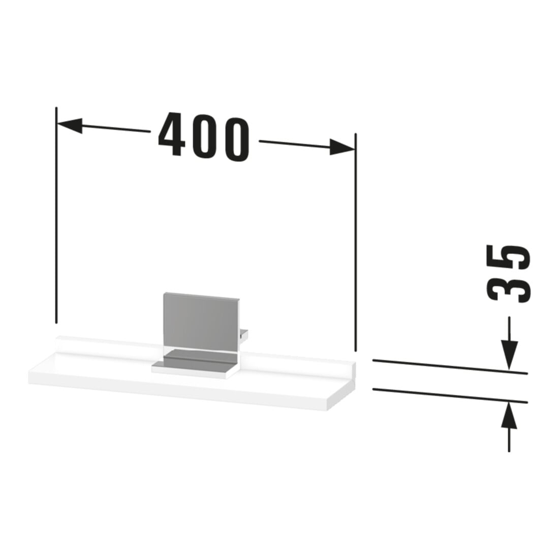 Duravit Étagère miroir Sivida 45x65x3,6 cm, vert mat, montée, chrome