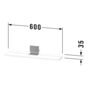 Duravit Étagère miroir Sivida 65x65x3,6 cm, blanc mat, montée, chrome-3