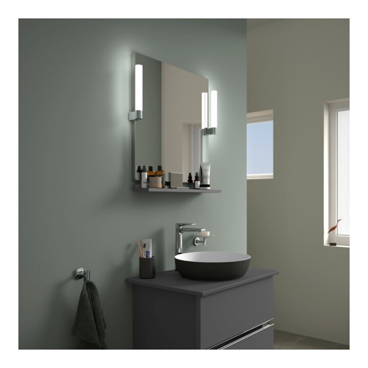Duravit Étagère miroir Sivida 65x65x3,6 cm, graphite mat, montée, chrome