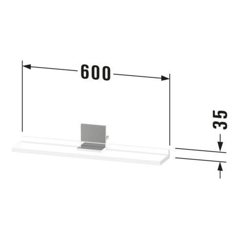 Duravit Étagère miroir Sivida 65x65x3,6 cm, graphite mat, montée, chrome