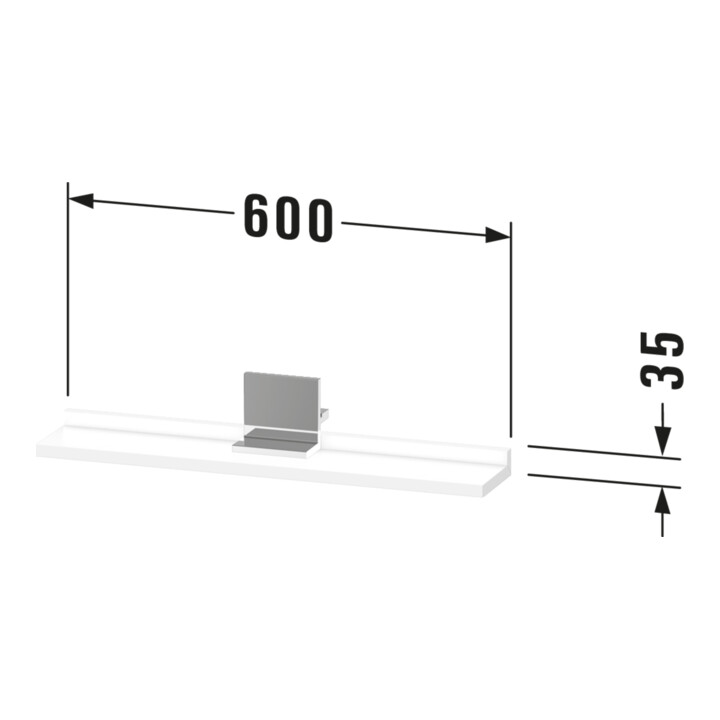 Duravit Étagère miroir Sivida 65x65x3,6 cm, graphite mat, montée, chrome