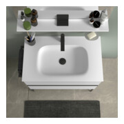 Duravit Étagère miroir Sivida 85x65x3,6 cm, blanc mat, montage, noir-2