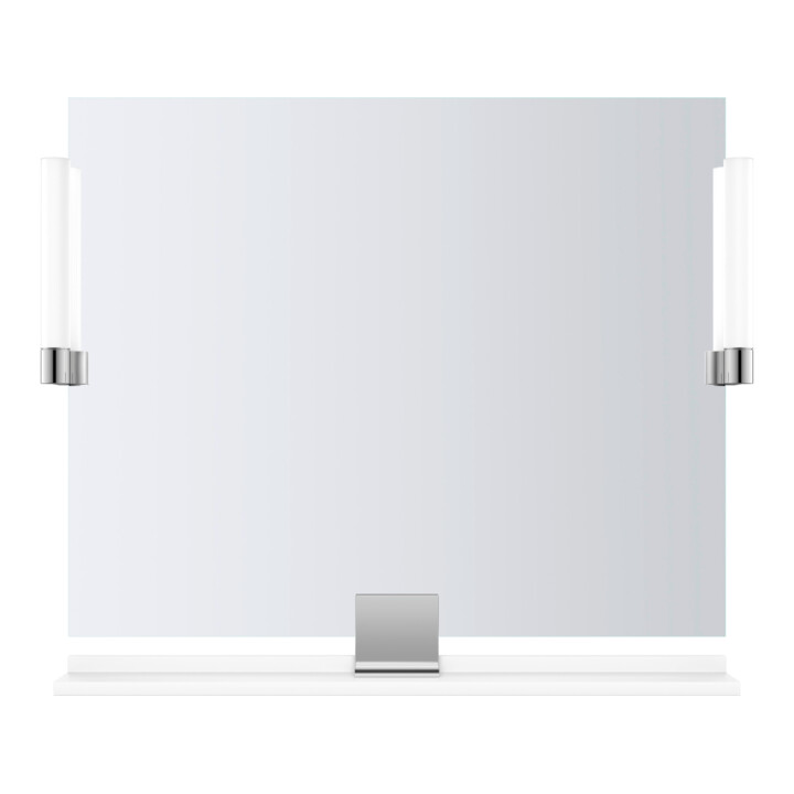 Duravit Étagère miroir Sivida 85x65x3,6 cm, blanc mat, montée, chrome