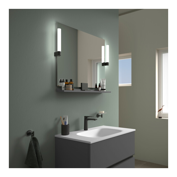 Duravit Étagère miroir Sivida 85x65x3,6 cm, graph ma, mont., noir