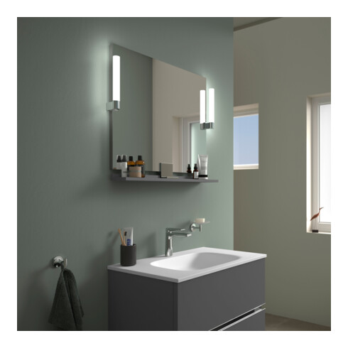 Duravit Étagère miroir Sivida 85x65x3,6 cm, gris mat, montée, chrome