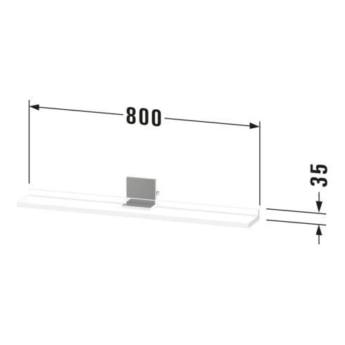 Duravit Étagère miroir Sivida 85x65x3,6 cm, gris mat, montée, chrome