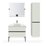 Duravit Étagère miroir Sivida 85x65x3,6 cm, vert mat, montée, blanc-4