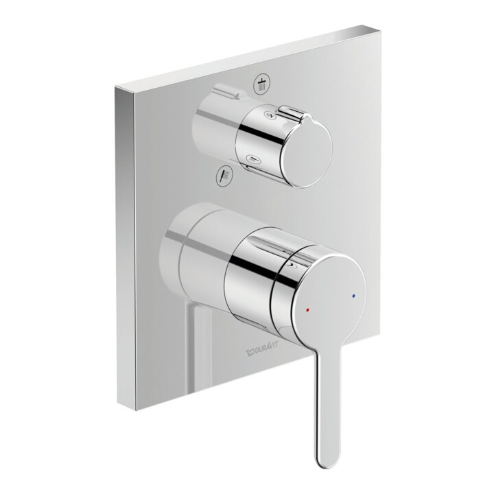 Duravit Fertigmontageset C.1 UP-Brause-Einhebelmischer, m Umstellvent., eck, chr