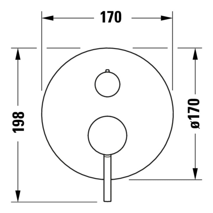 Duravit Fertigmontageset Circle UP-Wannen-Einhebelmischer, Sich.Kombi, chrom