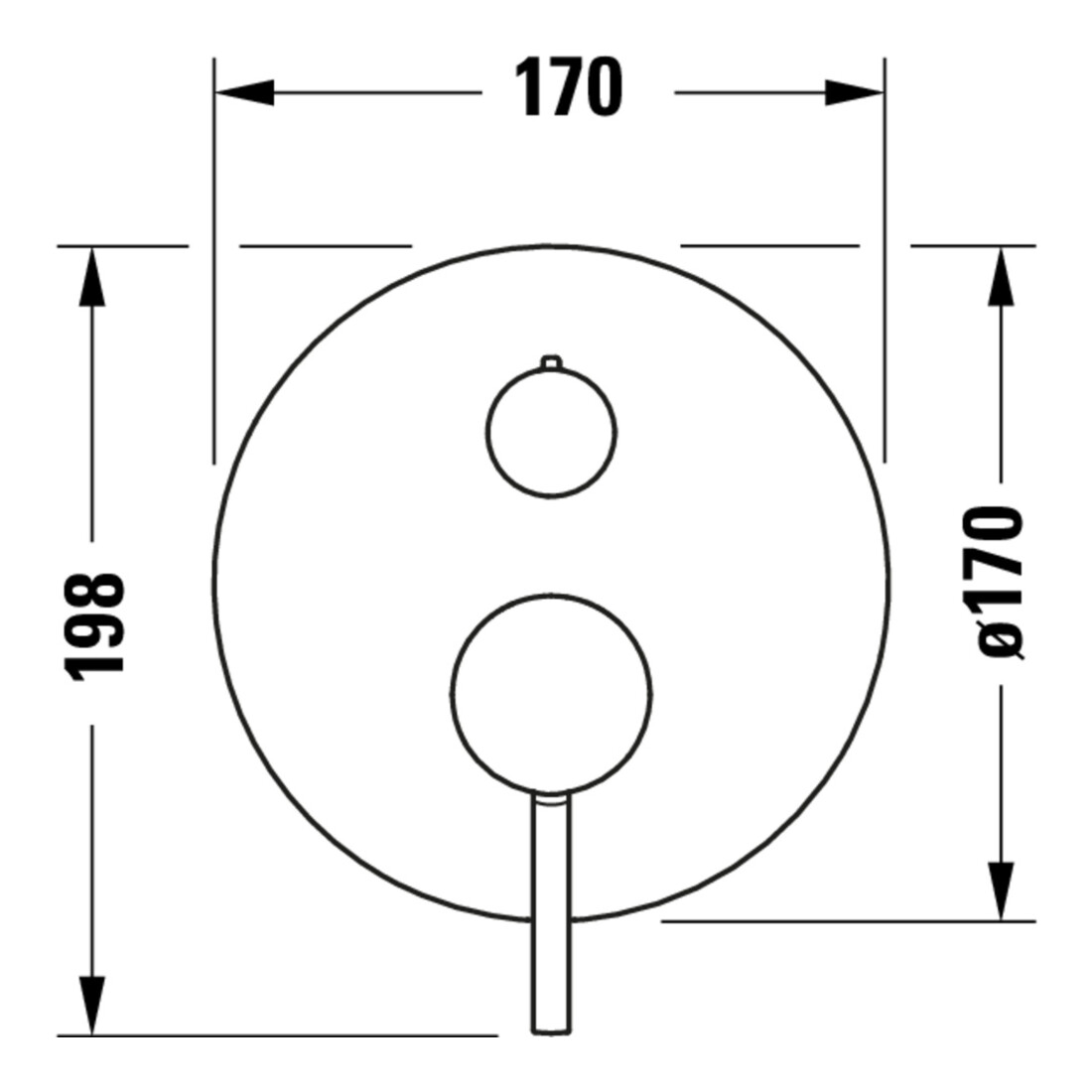 Duravit Fertigmontageset Circle UP-Wannen-Einhebelmischer, Umstellventil, chrom