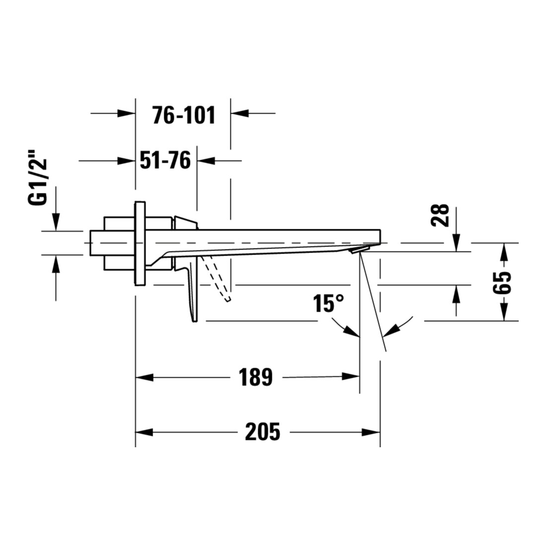 Duravit Fertigmontageset Manhattan UP-Waschtisch-Einhebelmischer, A 189mm, o Zugst Abl., sw m