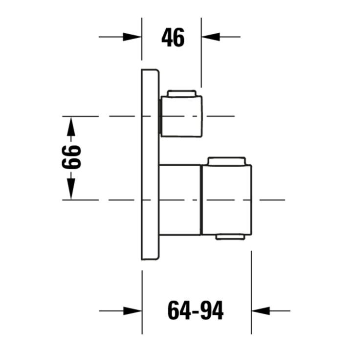 Duravit Fertigmontageset UP-Thermostat, Rosette eckig, chrom