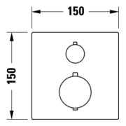 Duravit Fertigmontageset UP-Thermostat, Rosette eckig, chrom-4