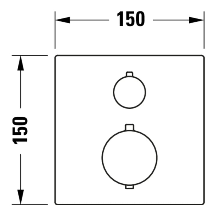 Duravit Fertigmontageset UP-Thermostat, Rosette eckig, chrom