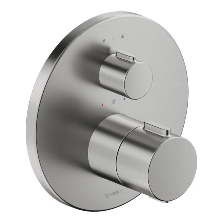 Duravit Fertigmontageset UP-THM, Ros. rund, Edelstahl gebürstet