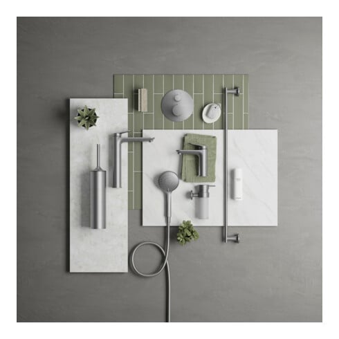 Duravit Fertigmontageset UP-THM, Ros. rund, Edelstahl gebürstet