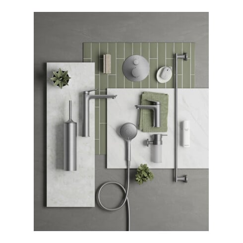 Duravit Fertigmontageset UP-THM, Ros. rund, Edelstahl gebürstet