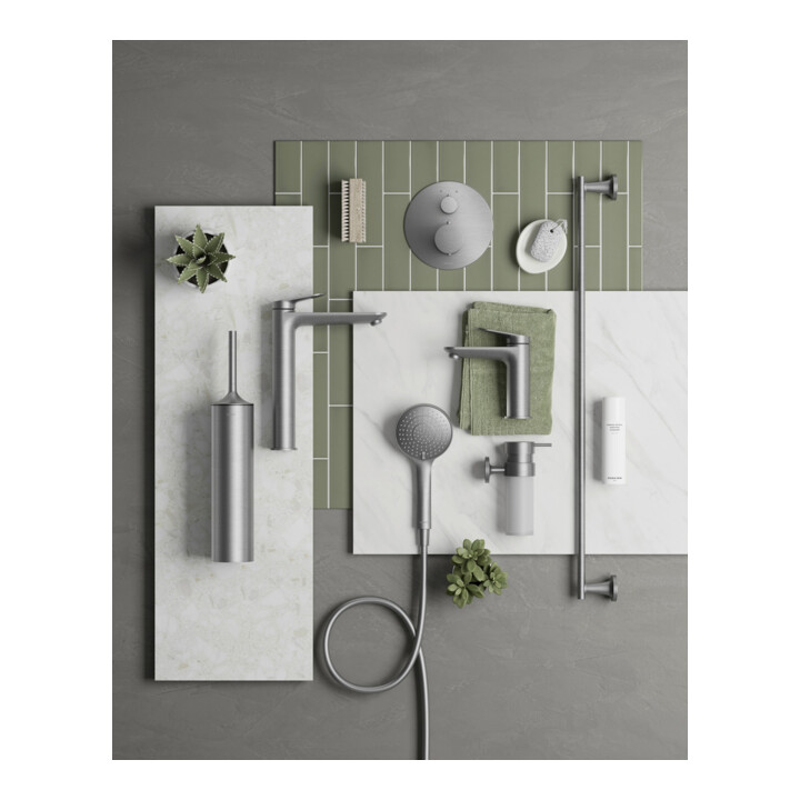 Duravit Fertigmontageset UP-THM, Ros. rund, Edelstahl gebürstet